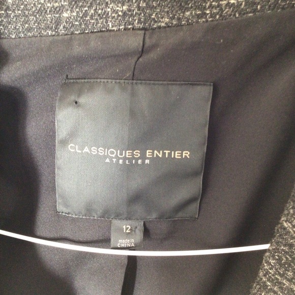 Classifies Entier blazer women 12 grey black Virgin wool linen - Picture 4 of 7